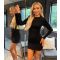 Women's Black Diamante Long Sleeve Mini Dress AX Paris New Look