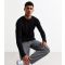 Men's Black Regular Waffle Knit Crew Neck Jumper Only and Sons New Look