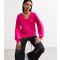 Women's Pink V-Neck Jumper Sunshine Soul New Look
