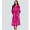 Women's Dark Pink Hooded Fleece Robe Loungeable New Look