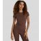 Women's Dark Brown Cap Sleeve T-Shirt South Beach New Look