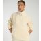 Women's Cream Quarter Zip Borg Jacket South Beach New Look