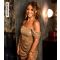 Women's Gold Sequinned Draped Mini Dress Little Mistress New Look
