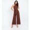 Women's Brown Halter Bow Detail Jumpsuit Little Mistress New Look