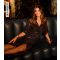 Women's Black Foil Mock Wrap Maxi Dress Little Mistress New Look