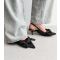 Women's Black Bow Satin Kitten Heel Court Shoes Public Desire New Look