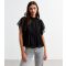Women's Black Ruffle Babydoll Top Cutie London New Look