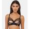 Women's Black Alexa Mesh Overlay Bra Wolf & Whistle New Look