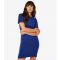 Women's Blue Side-Stripe Bodycon Mini Dress Apricot New Look