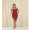 Women's Burgundy Ruffled Asymmetric Dress WKNDGIRL New Look