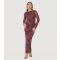 Women's Burgundy Floral Mesh Midi Dress WKNDGIRL New Look