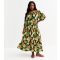 Women's Curve Yellow Floral Print Bardot Midi Dress Blue Vanilla New Look