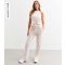 Women's by Zara McDermott Pale Pink Knit Ribbed Wide Leg Trousers Rise New Look