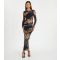 Women's Black Diamanté Floral Mesh Midaxi Dress Quiz New Look