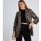 Women's Brown Leopard Print Ruched Sleeve Blazer Quiz New Look
