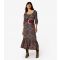 Women's Black Paisley Midi Dress Apricot New Look