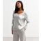 Women's Grey Heart V Neck Jumper Gini London New Look