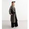 Women's Grey Longline Twill Coat Gini London New Look