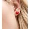 Gold Tone Heart Shape Enamel Stud Earrings New Look