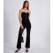Women's Black Belted Flared Trousers Quiz New Look