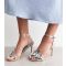 Women's Silver Swan Applique Heeled Sandals Public Desire New Look