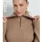 Women's by Zara McDermott Tan Cable Knit Quarter Zip Jumper Rise New Look