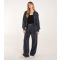 Women's Dark Grey Acid Wash Bomber Jacket Blue Vanilla New Look