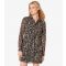 Women's Black Bird Print Shirt Mini Dress Apricot New Look