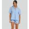 Women's Blue Striped Short Sleeve Pyjama Set Loungeable New Look