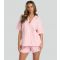 Women's Pink Striped Short Sleeve Pyjama Set Loungeable New Look