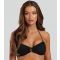 Women's Black Textured Ring Detail Bikini Top South Beach New Look