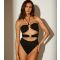 Women's Wavy Crinkled Ring Detail Halterneck Swimsuit South Beach New Look