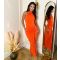 Women's Orange Halterneck Knotted Skirt Midi Dress AX Paris New Look