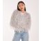 Women's Grey Faux Fur Cropped Jacket Pink Vanilla New Look