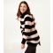 Women's Black Striped High Neck Jumper Blue Vanilla New Look