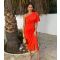 Women's Orange One-Shoulder Midi Dress AX Paris New Look