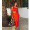 Women's Burnt Orange Asymmetric Cut Out Strappy Midi Dress AX Paris New Look