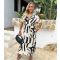 Women's Black Abstract Print V Neck Batwing Midi Dress AX Paris New Look