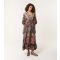 Women's Multicoloured Abstract Print V-Neck Tiered Maxi Dress Blue Vanilla New Look