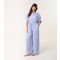 Women's Blue Striped Paperbag Waist Trousers Blue Vanilla New Look