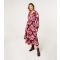 Women's Burgundy Boho Print Tiered Dress Blue Vanilla New Look