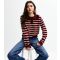 Women's Red Striped Frill Collar Knit Jumper Tokyo Doll New Look