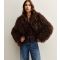 Women's Brown Faux Fur Coat New Look