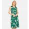 Women's Green Floral Sleeveless Wrap Midi Dress Yumi New Look