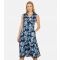 Women's Blue Floral Print Wrap Front Midi Dress Yumi New Look