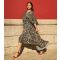 Women's Brown Leopard Print High-Low Tiered Hem Midi Dress Yumi New Look
