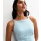 Women's Blue Straight Neck Slim Jersey Cami Top New Look