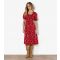 Women's Red Floral Print Short Sleeve Midi Dress Apricot New Look