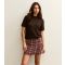 Women's Tall Red Check Tube Mini Skirt New Look