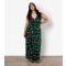 Women's Curve Green Butterfly Wings Print Maxi Dress Apricot New Look